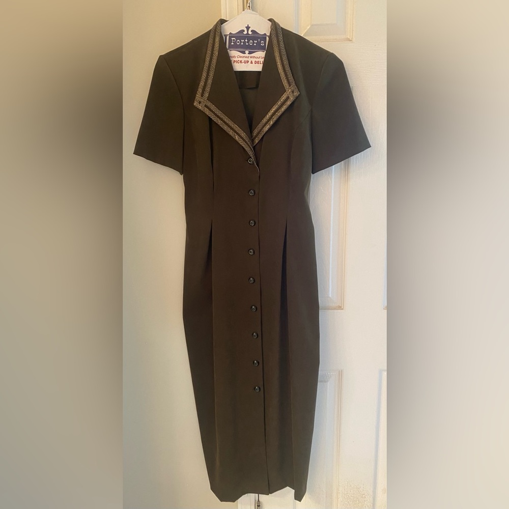 Brown, suede dress; worn once.